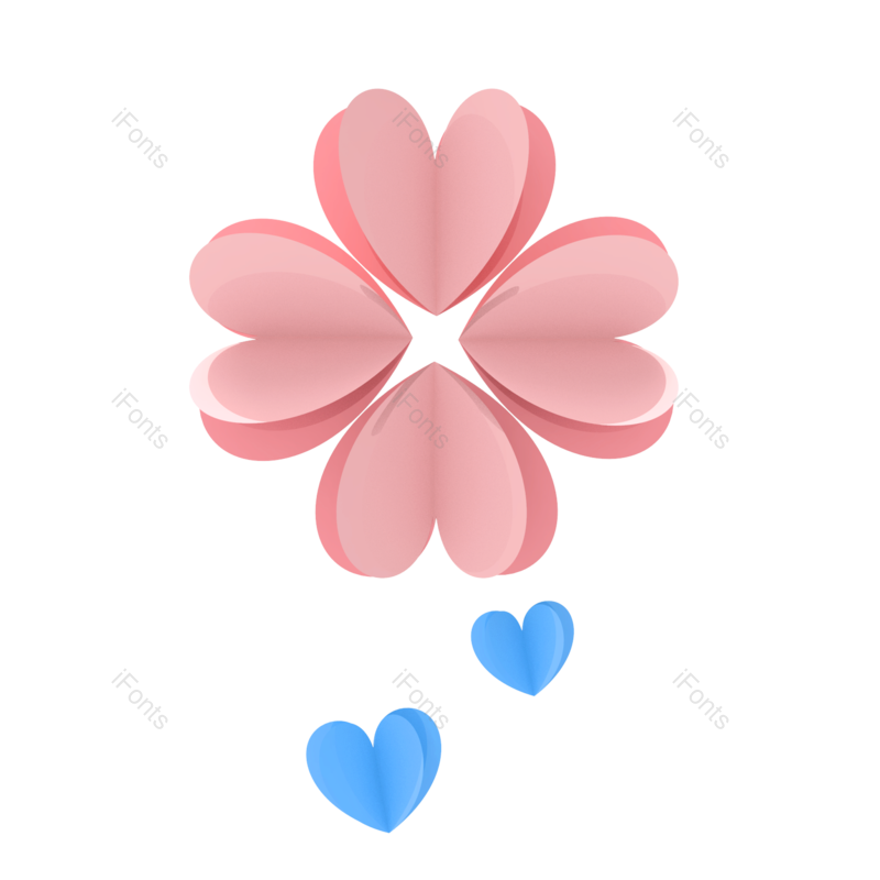 立体图片,立体花朵元素,剪纸PNG,花瓣免抠素材